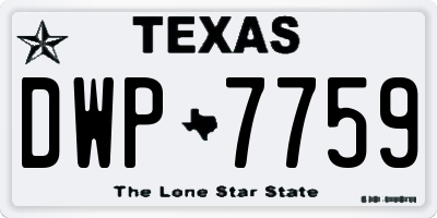 TX license plate DWP7759