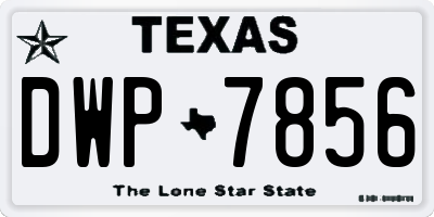 TX license plate DWP7856