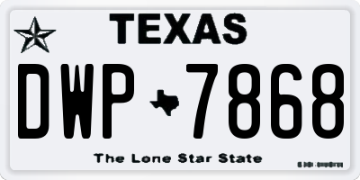 TX license plate DWP7868