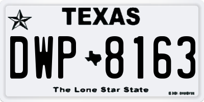 TX license plate DWP8163