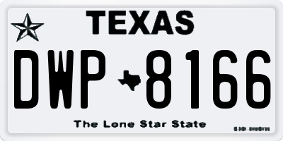 TX license plate DWP8166