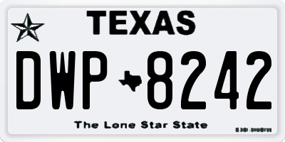 TX license plate DWP8242