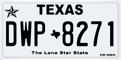 TX license plate DWP8271