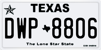 TX license plate DWP8806