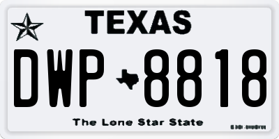 TX license plate DWP8818