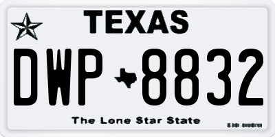 TX license plate DWP8832