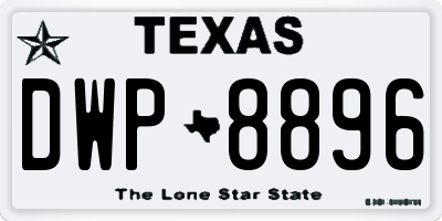 TX license plate DWP8896