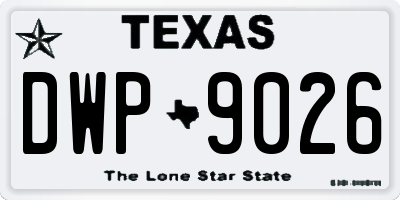 TX license plate DWP9026