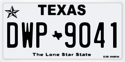 TX license plate DWP9041