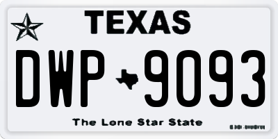 TX license plate DWP9093