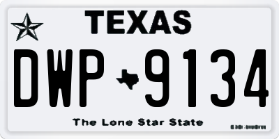 TX license plate DWP9134