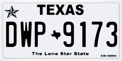 TX license plate DWP9173