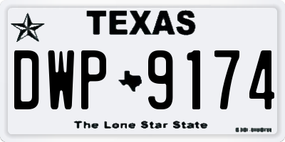 TX license plate DWP9174