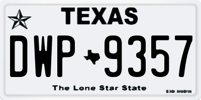 TX license plate DWP9357