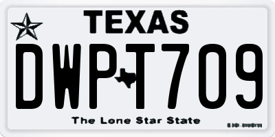 TX license plate DWPT709