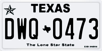 TX license plate DWQ0473