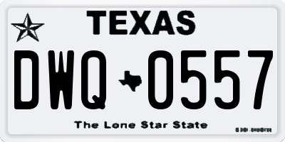 TX license plate DWQ0557