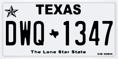 TX license plate DWQ1347