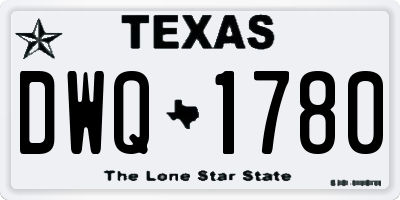 TX license plate DWQ1780