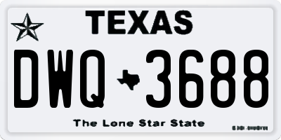 TX license plate DWQ3688
