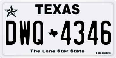 TX license plate DWQ4346