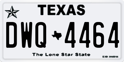 TX license plate DWQ4464