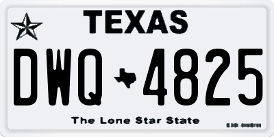 TX license plate DWQ4825