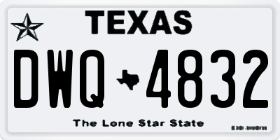 TX license plate DWQ4832