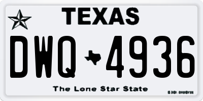 TX license plate DWQ4936