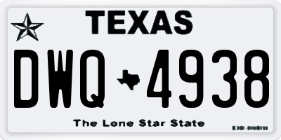 TX license plate DWQ4938
