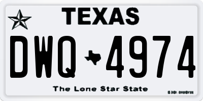 TX license plate DWQ4974