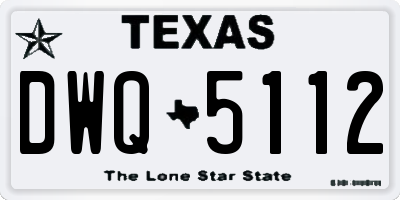 TX license plate DWQ5112