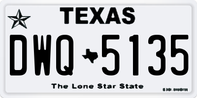 TX license plate DWQ5135