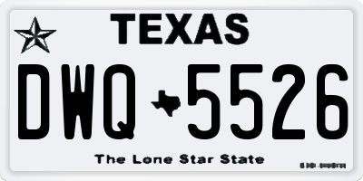 TX license plate DWQ5526