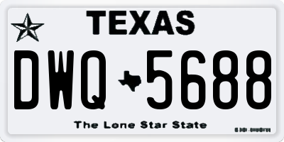 TX license plate DWQ5688