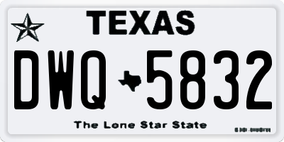 TX license plate DWQ5832