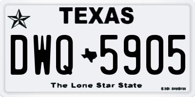 TX license plate DWQ5905