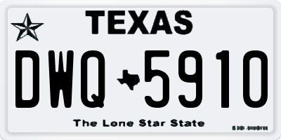 TX license plate DWQ5910