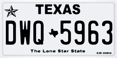 TX license plate DWQ5963