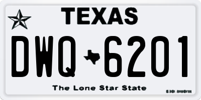 TX license plate DWQ6201