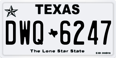 TX license plate DWQ6247