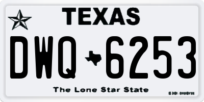 TX license plate DWQ6253
