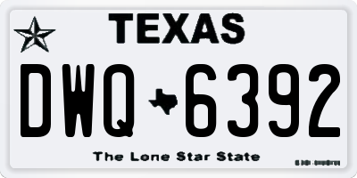 TX license plate DWQ6392