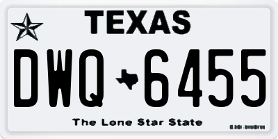 TX license plate DWQ6455