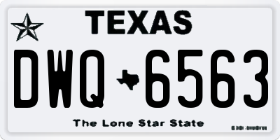 TX license plate DWQ6563