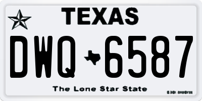 TX license plate DWQ6587