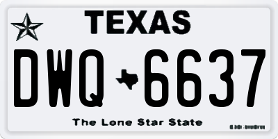 TX license plate DWQ6637