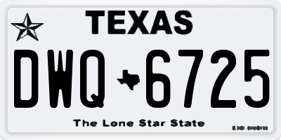 TX license plate DWQ6725