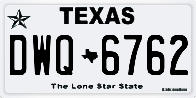 TX license plate DWQ6762