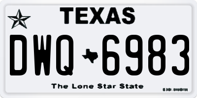 TX license plate DWQ6983